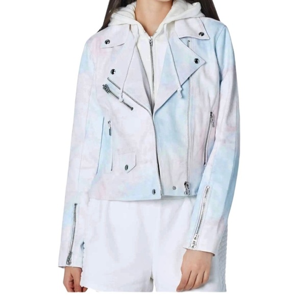 NEW Women’s BLANKNYC Tie-Dye Moto Semi-Fit w/ Removable Hood Size XS - Picture 1 of 14